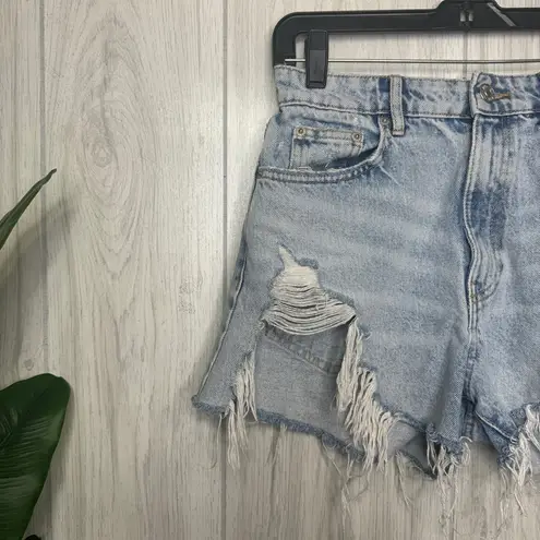 ZARA  High Rise Distressed Ripped Denim Shorts size 4