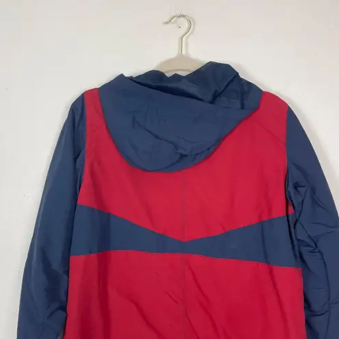 Duluth Trading Co Woman's Sz S Red Blue Colorblocked Nylon Windbreaker Pulliver