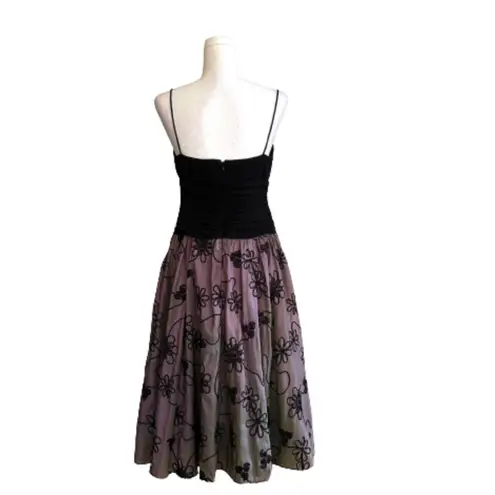 S.L. Fashions Dress Black Iridescent Pink Green Chiffon Party Cocktail Dress 10P