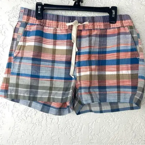 Caslon | Blue Nichole Plaid Stretch Multi Colored Shorts Size M