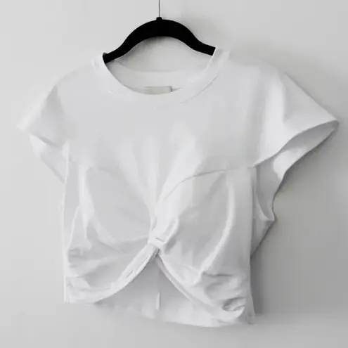 Isabel Marant / FWRD Zineae Twist Front Crop T-Shirt Top in White NWT
