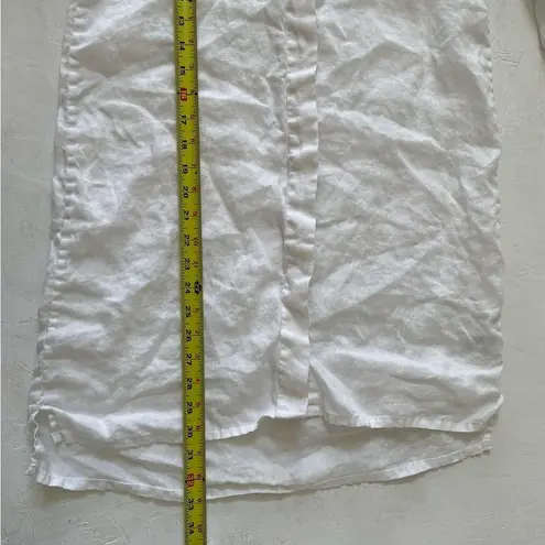 James Perse LIGHTWEIGHT LINEN SHIRT DRESS WHITE SIZE 0