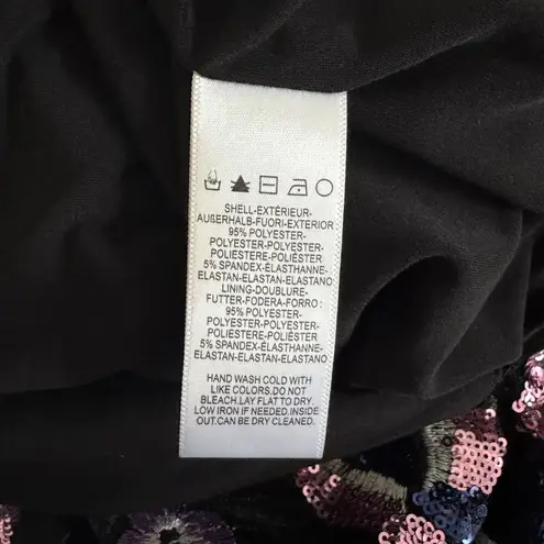 Dress the Population Emory Floral Sequin Lace Bodycon Long Sleeve Dress Small