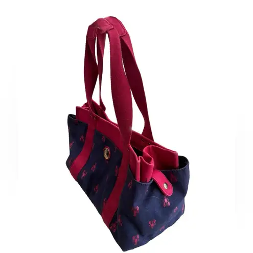 Tommy Hilfiger  Canvas Lobster Tote Bag Purse Preppy Red & blue