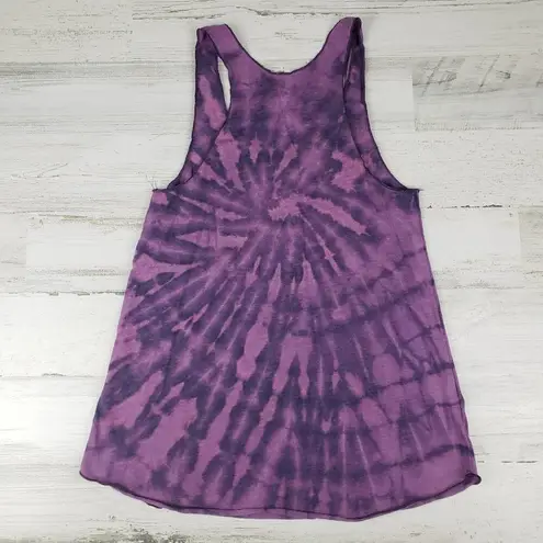 American Apparel NWOT  50/50 Custom Purple Bleach Tie Dye Spiral Tank Top Medium