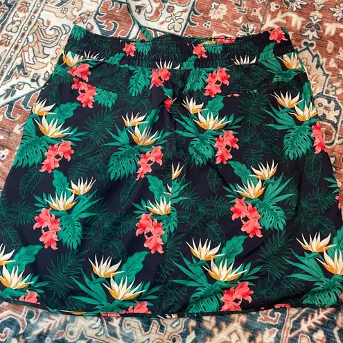 Duluth Trading Co Tropical Floral Print Elastic Waist Skirts Size M Lot of 2 Green Size M