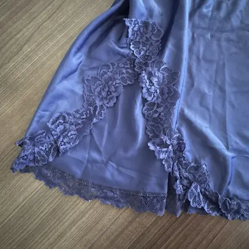 VTG Slip Dress Dark Blue Floral Brocade Whimsigoth Fairy Y2K 90s Vamp Elana Size M