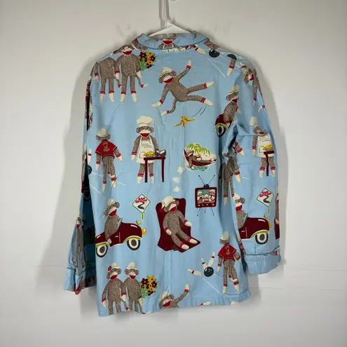 Nick & Nora Sock Monkey Pajama Set Size Small