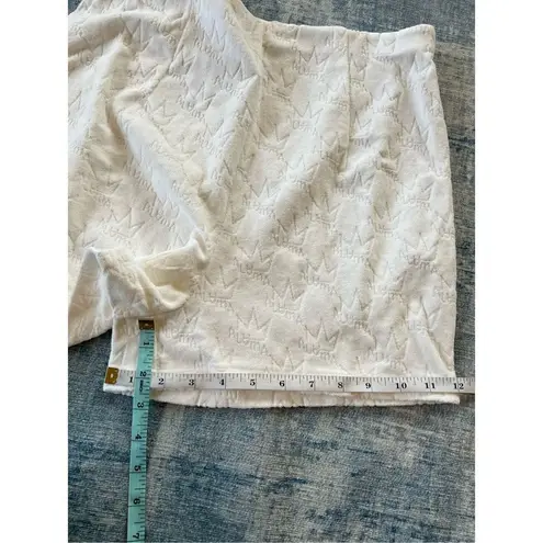 NWT! Royalty By Maluma Ivory Crown Embossed French Terry Shorts Medium