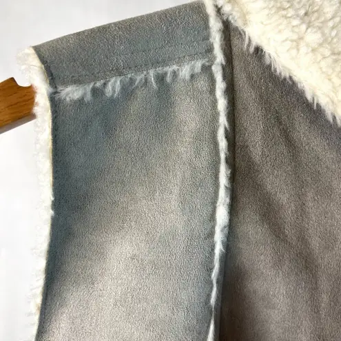 Weatherproof Vintage Faux Suede Faux Sherpa Lined Vest Womens Med