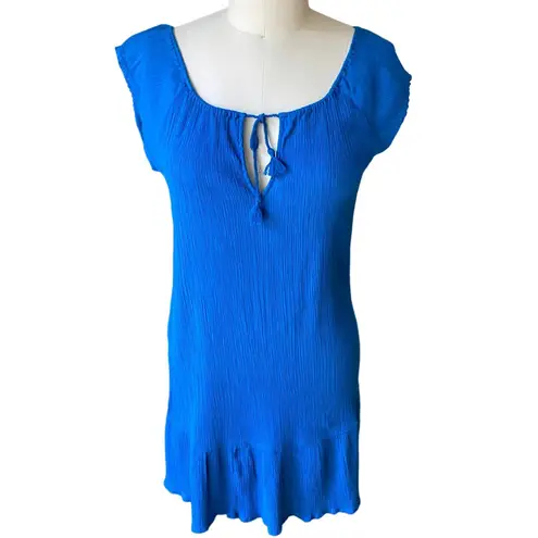 J. CREW Royal Blue Gauze Drop Waist Short Dress or Cover Up ~ Women's Size SMALL