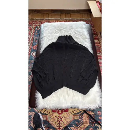 barney's new york Black Vintage Open Neck Sweater