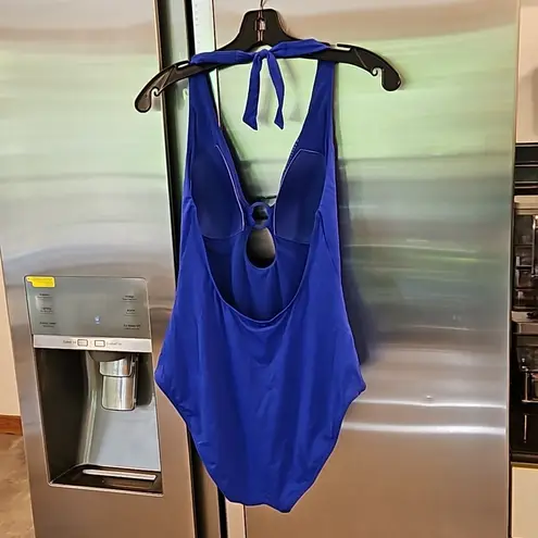 💕SEA LEVEL Eco Essentials Keyhole Halter One Piece Swimsuit Cobalt Blue 12 NWT