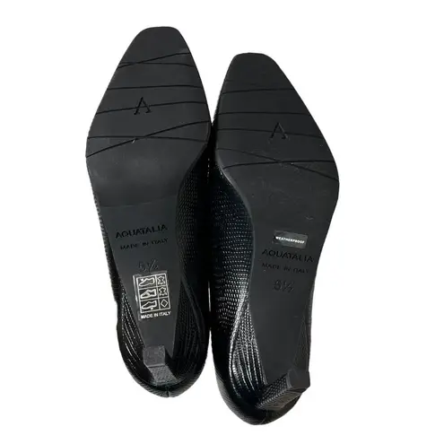 Aquatalia Rylan Pumps Women’s Size 5.5 Black Leather Square Toe Weatherproof
