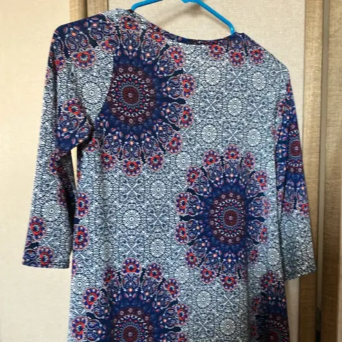 Star Vixen Blue Asymmetrical 3/4 Sleeve Tunic petite small Size undefined