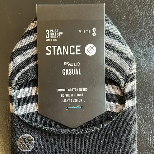 Stance Sensible 2 No Show 3pack Womens Sz. S Black