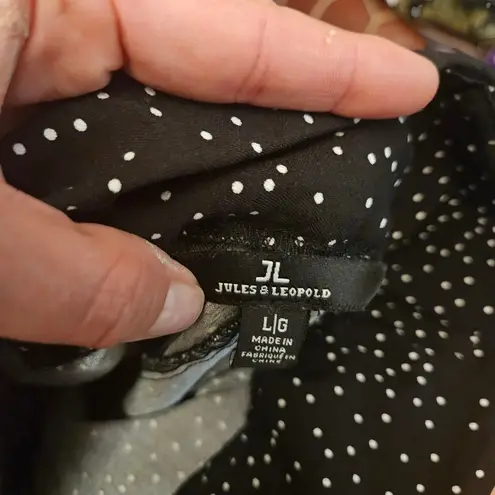 Jules & Leopold Polka Dot Pants Career Casual Black White Size L