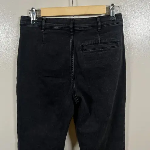 J. McLaughlin J. Mclaughliin Emma Jeans Size 2 Black High Rise Front Seam Straight Leg Denim