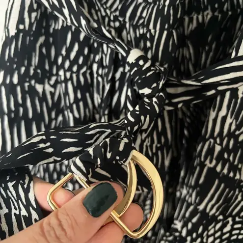 NWT JONATHAN SIMKHAI Swim One Shoulder Printed Swim Mini Dress Black White M Size M