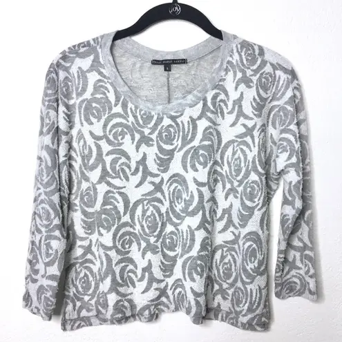 Truly Madly Deeply Rosette Burnout Terry Top Size Small