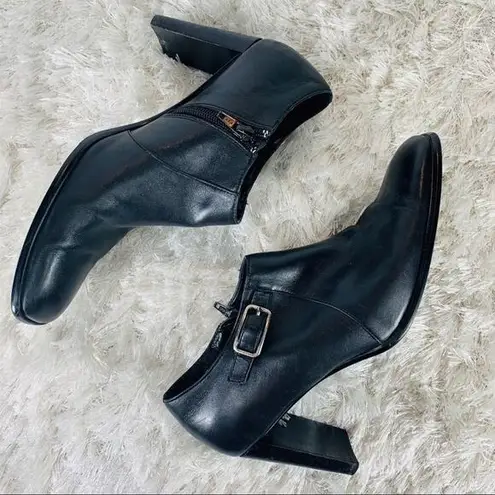 Apostrophe 90s Black Square Toe Bootie Sz 8 Brand
