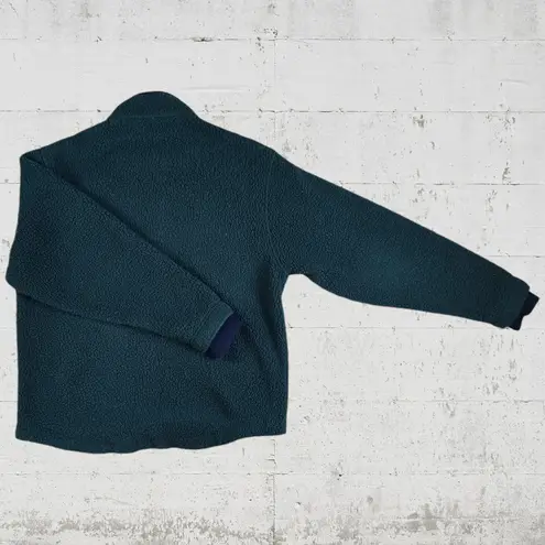 90s Vintage LL Bean Green Full Zip USA Made Pile Fleece Sherpa Jacket Size Small