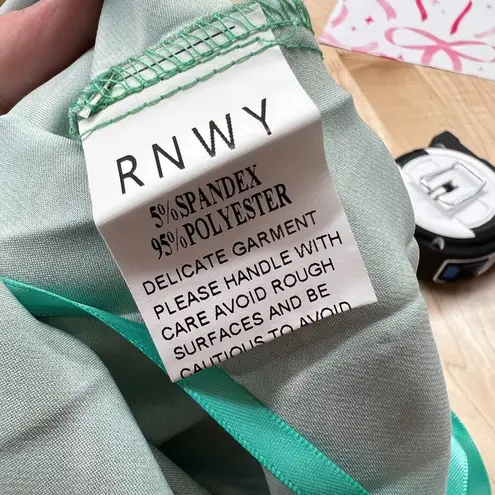 RUNAWAY THE LABEL Kayla Nori Cutout Dress Nori Green Print Size Medium NWT