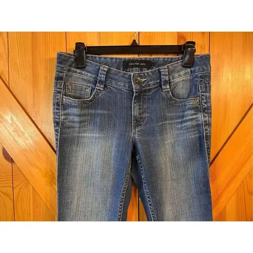 Calvin Klein Jeans Calvin Klein Blue Jeans Size 4 Lean Bootcut Distressed Stretch (3578)