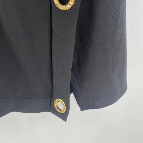 BEYOND CONTROL Swimsuit Size 16 Black NWT Plus Curvy Gold Rhinestone Detail