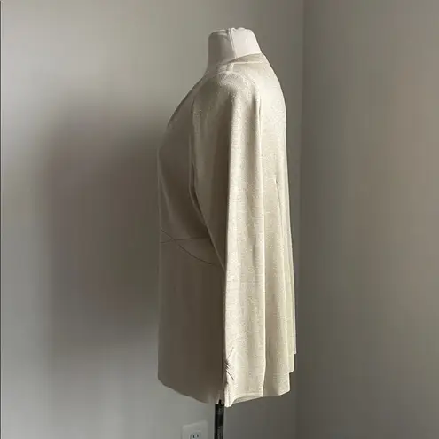 Misook Open-Front Cardigan Womens Sz Large Gold Champagne Metallic