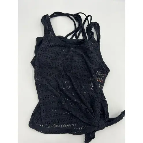 Gossip 2 in 1 Strappy Bikini Top and Cover Shirt Black Size S NWT