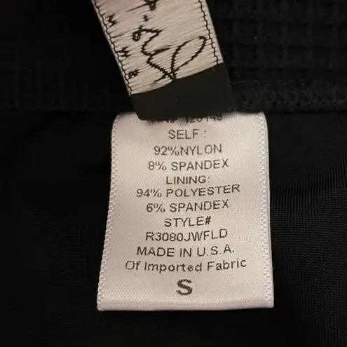 Ris-k Prowl Top & Horizon Bottom Ruffle Bikini, Black, Size S, NWOT