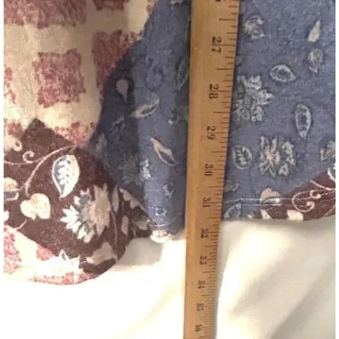 Large Cottage Core Patchwork Top | Boho Chic Paisley Floral High