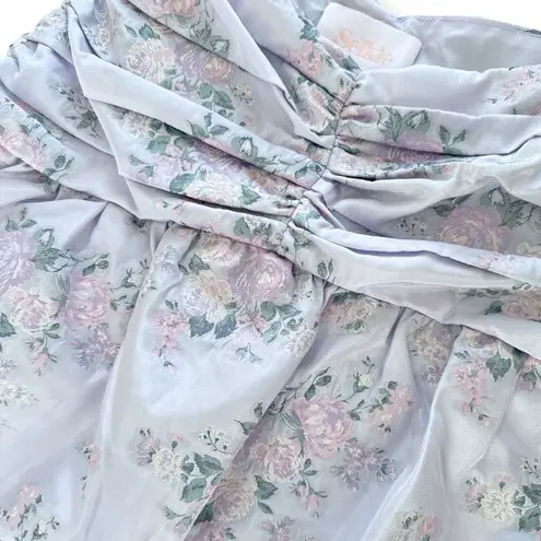 Selkie XS Lavender Pink Floral Ruched Mini Skirt Purple