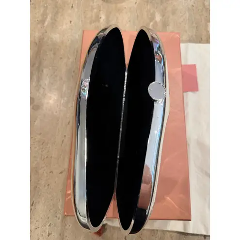 Cult Gaia Caldera Clutch Shiny Silver Handbag