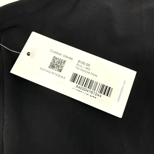 Outdoor Voices  The Exercise Dress Sz XXXL Black Functional Racerback Shorts NWT