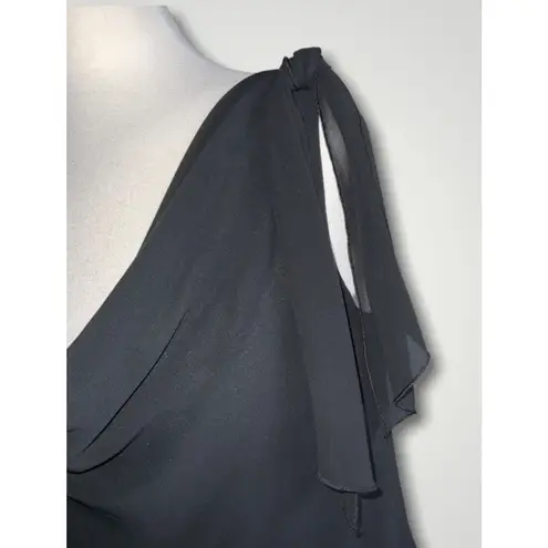 AGB 2 Pc Black Chiffon Overlay Handkerchief Hem Skirt Sleeveless Drape Top 10