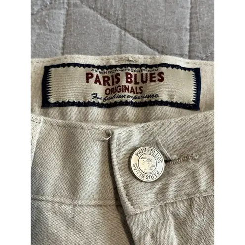 Paris Blues Shorts Womens Juniors Size 1 Beige Denim Rolled Cuff Stretch Vintage