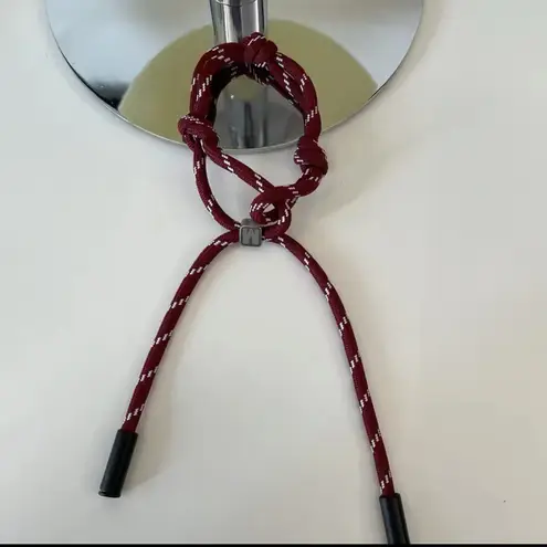 Handmade nylon bracelet, bag charm. Cherry Color Red