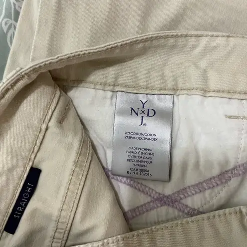 NYDJ Women's Straight Leg Jeans - Cream Beige Size 8P