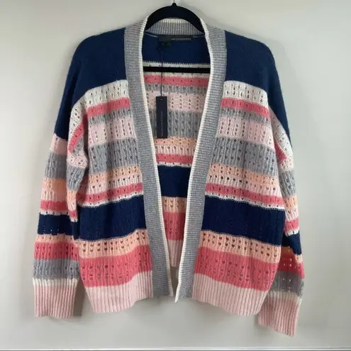 360 Cashmere  striped multi color sweater cardigan size small