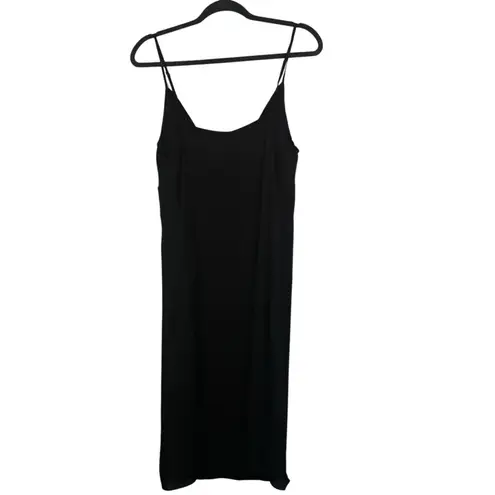 Proenza Schouler WHITE LABEL Black V-Neck Midi Slip Dress Tank LBD Classic Med M