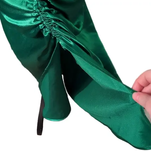 Miss Circle Montego Emerald Green Satin Dress Size Slit Size Medium