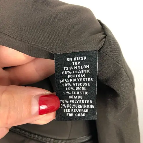 Rickie Freeman Teri Jon Sheath Dress Faux Leather Brown Size 4