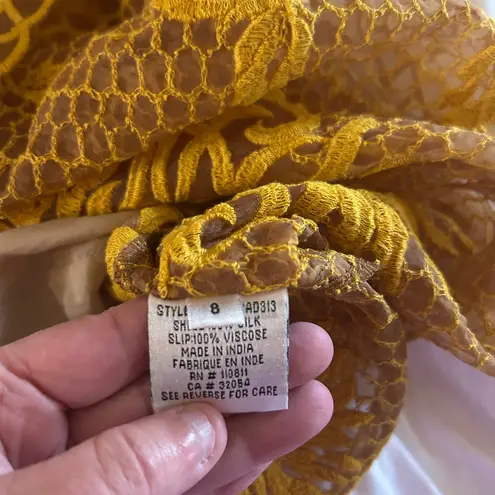 Yoana Baraschi Anthropologie Honeycomb Silk Lace Embroidered Dress by Size 8