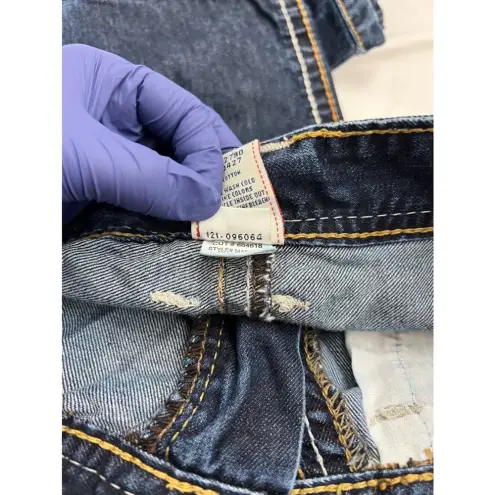 True Religion Y2K  Joey Thick‎ Stitch Two Toned Flare Jeans Blue 29