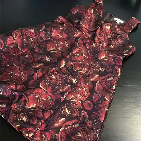 Motherhood maternity Floral Sleeveless Dress in Red and Gold