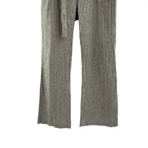 Sundance Rory High Waisted Striped Wide Leg Linen Pants Trousers with Belt 4