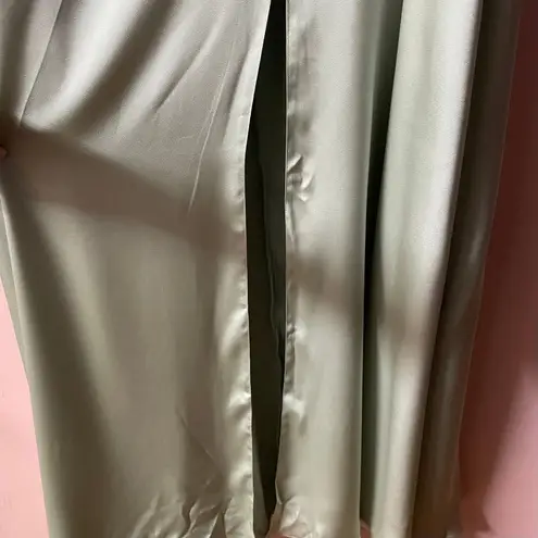 Azazie Dusty Sage A-Line Satin Maxi Dress NWT Size A16