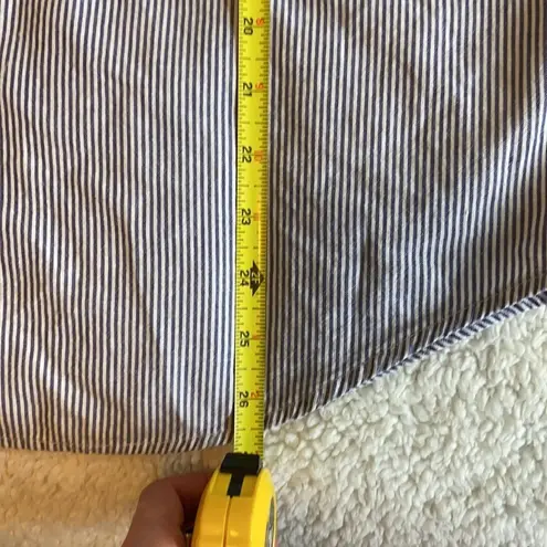 basic editions 90s Embroidered Farm Denim Collar Blue White Button-down Size L